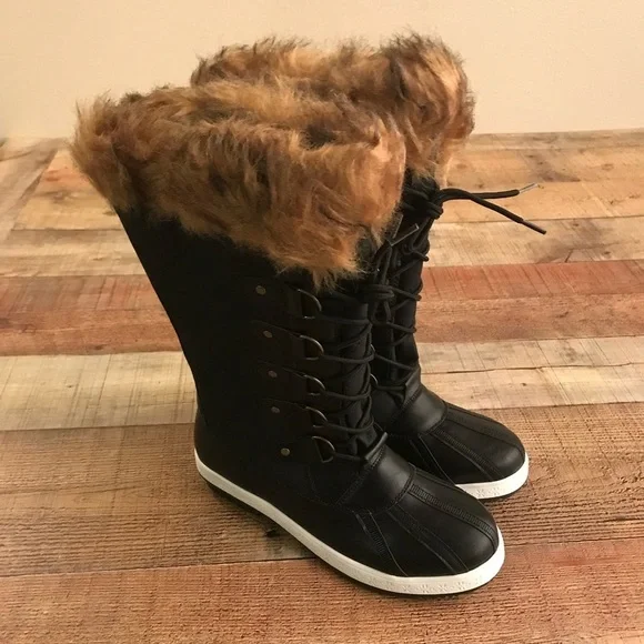 Just fab cold weather lace up boots with faux fur Marley - 7.5 - Picture 3 of 10